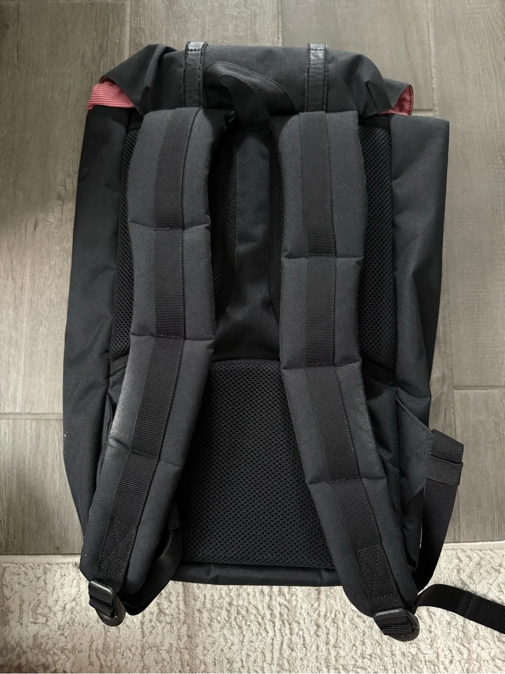 Herschel Supply Company Black Classic Flap Backpack with Buckle Straps